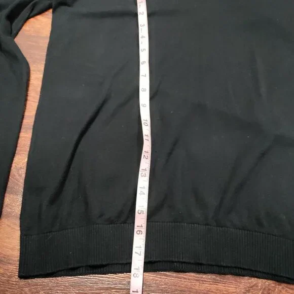 Norma Kamali Black Cotton V-Neck Long Sleeve Sweater Women's Size Large - Picture 7 of 8